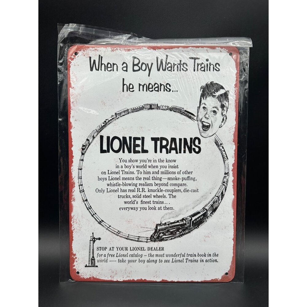 Lionel Trains Retro Metal Sign Advertising Memorabilia New